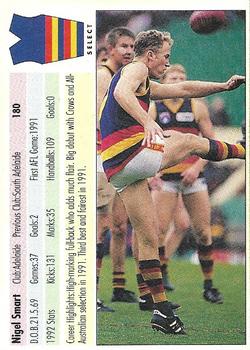 1993 Select AFL #180 Nigel Smart Back